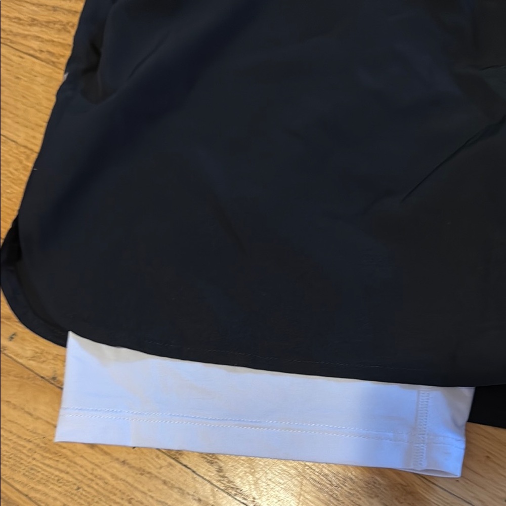 SHEIN Black and White Athletic Shorts with Compression Layer - Picture 5 of 10